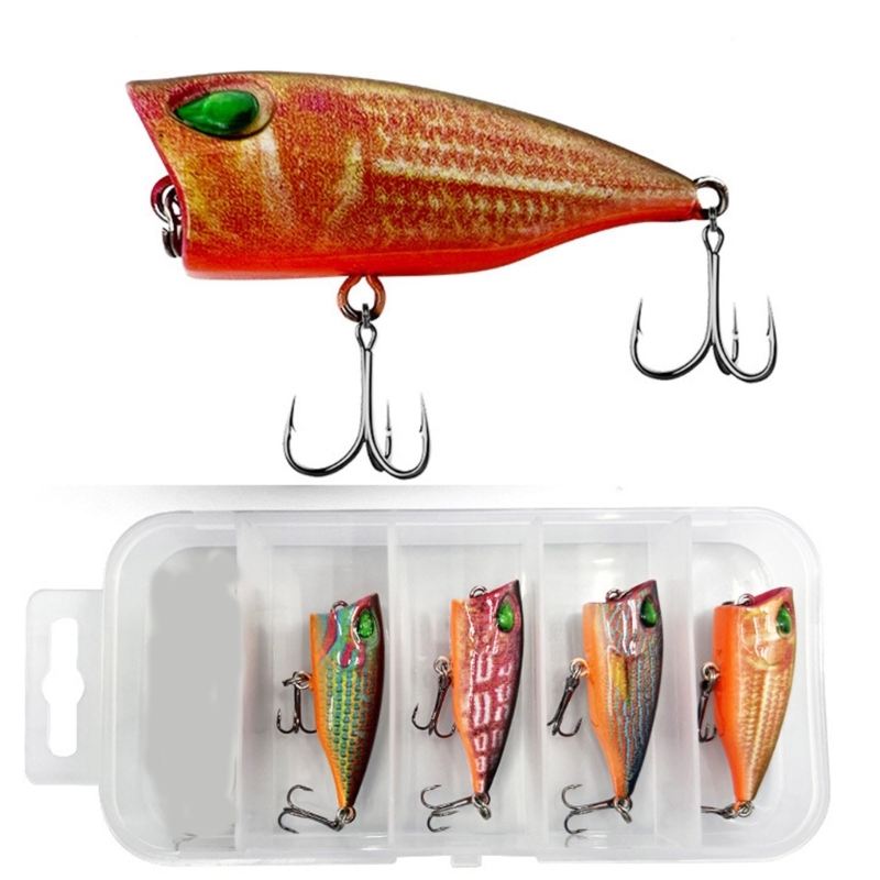 5 Pcs Topwater Pencil Popper Hard Baits Floating Fishing Lures with Hooks  Artificial Baits Fishing Accessories Durable 